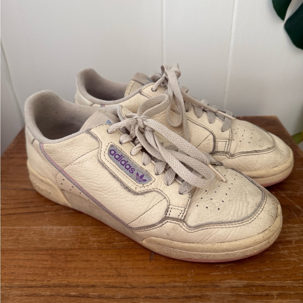 Adidas Off-White, Pink and Lavender Sneakers